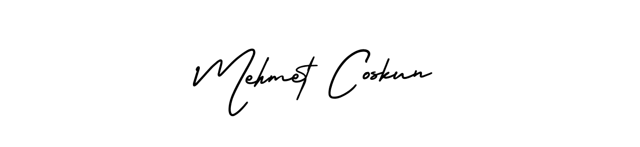 Mehmet Coskun stylish signature style. Best Handwritten Sign (AmerikaSignatureDemo-Regular) for my name. Handwritten Signature Collection Ideas for my name Mehmet Coskun. Mehmet Coskun signature style 3 images and pictures png
