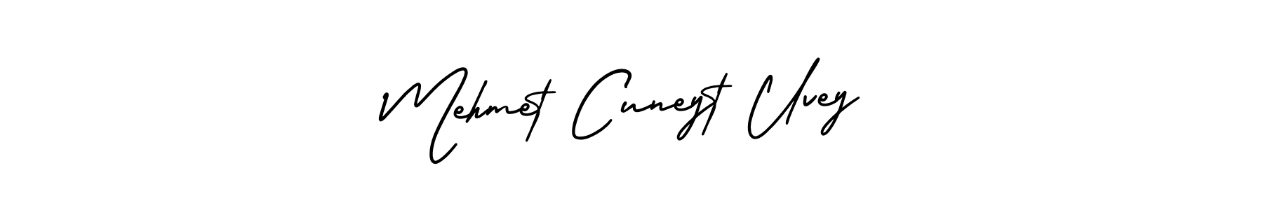 This is the best signature style for the Mehmet Cuneyt Uvey name. Also you like these signature font (AmerikaSignatureDemo-Regular). Mix name signature. Mehmet Cuneyt Uvey signature style 3 images and pictures png