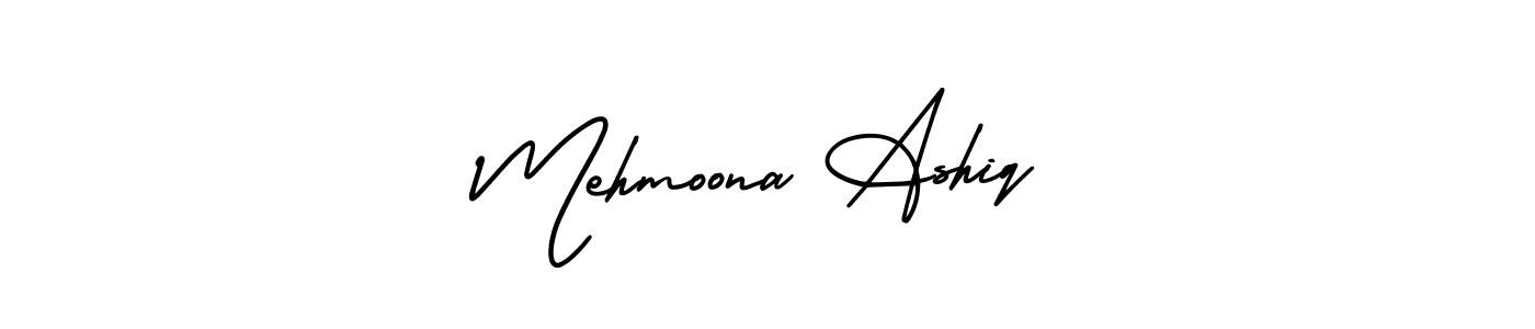 How to make Mehmoona Ashiq name signature. Use AmerikaSignatureDemo-Regular style for creating short signs online. This is the latest handwritten sign. Mehmoona Ashiq signature style 3 images and pictures png