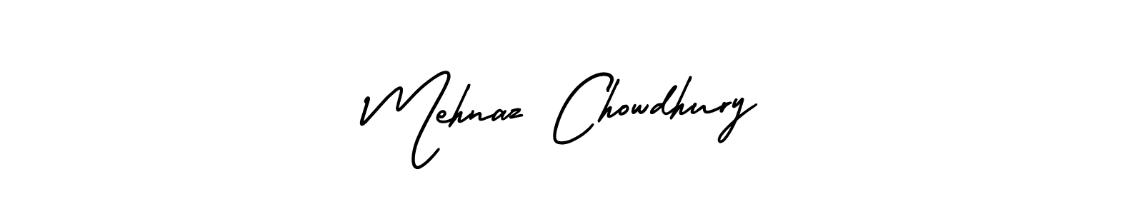 The best way (AmerikaSignatureDemo-Regular) to make a short signature is to pick only two or three words in your name. The name Mehnaz Chowdhury include a total of six letters. For converting this name. Mehnaz Chowdhury signature style 3 images and pictures png