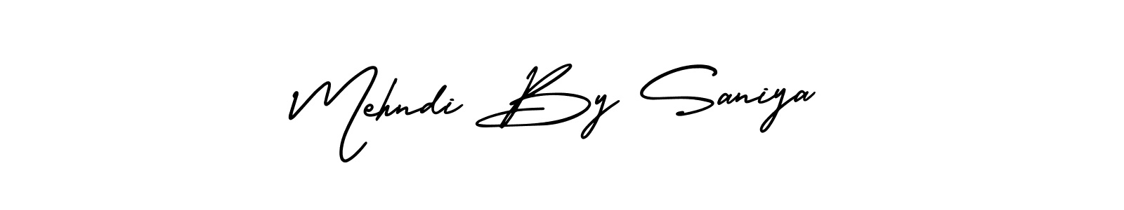 Make a beautiful signature design for name Mehndi By Saniya. With this signature (AmerikaSignatureDemo-Regular) style, you can create a handwritten signature for free. Mehndi By Saniya signature style 3 images and pictures png