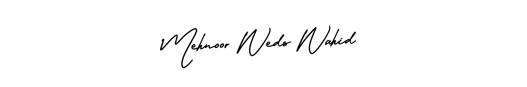 Mehnoor Weds Wahid stylish signature style. Best Handwritten Sign (AmerikaSignatureDemo-Regular) for my name. Handwritten Signature Collection Ideas for my name Mehnoor Weds Wahid. Mehnoor Weds Wahid signature style 3 images and pictures png