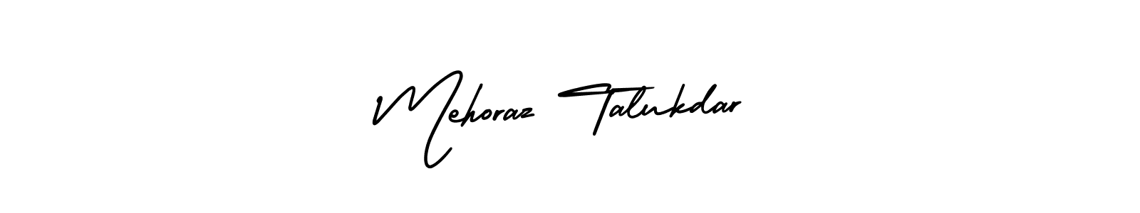 Also You can easily find your signature by using the search form. We will create Mehoraz Talukdar name handwritten signature images for you free of cost using AmerikaSignatureDemo-Regular sign style. Mehoraz Talukdar signature style 3 images and pictures png