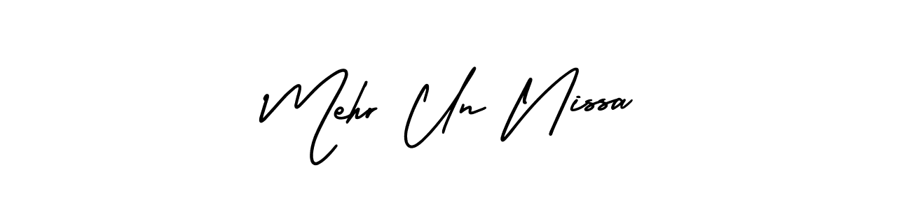 Similarly AmerikaSignatureDemo-Regular is the best handwritten signature design. Signature creator online .You can use it as an online autograph creator for name Mehr Un Nissa. Mehr Un Nissa signature style 3 images and pictures png