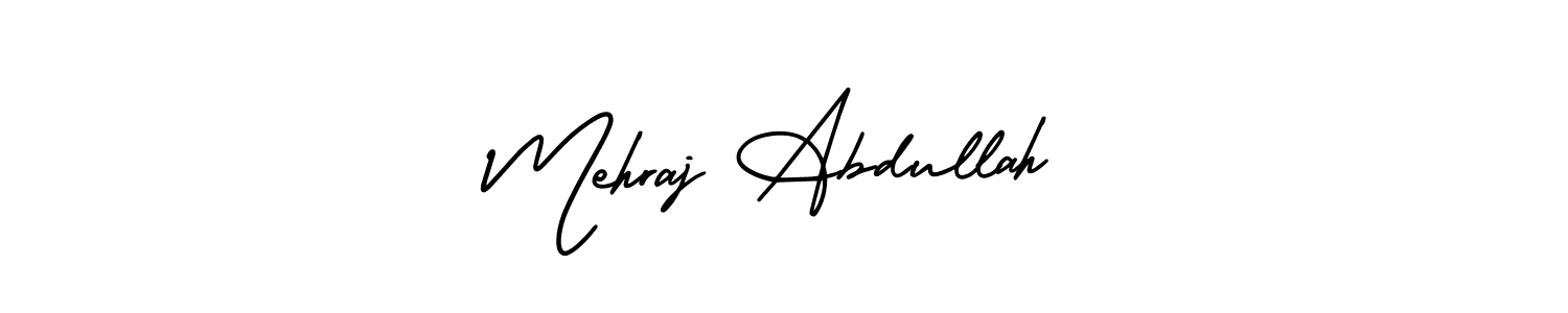 You should practise on your own different ways (AmerikaSignatureDemo-Regular) to write your name (Mehraj Abdullah) in signature. don't let someone else do it for you. Mehraj Abdullah signature style 3 images and pictures png