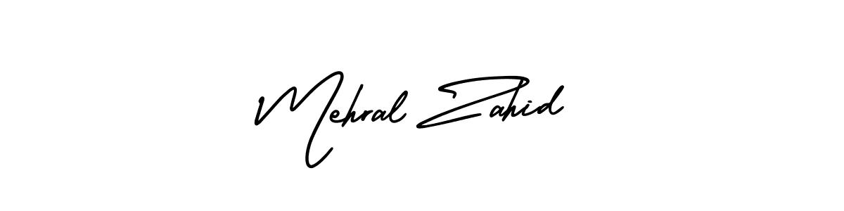 The best way (AmerikaSignatureDemo-Regular) to make a short signature is to pick only two or three words in your name. The name Mehral Zahid include a total of six letters. For converting this name. Mehral Zahid signature style 3 images and pictures png