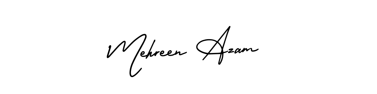 This is the best signature style for the Mehreen Azam name. Also you like these signature font (AmerikaSignatureDemo-Regular). Mix name signature. Mehreen Azam signature style 3 images and pictures png