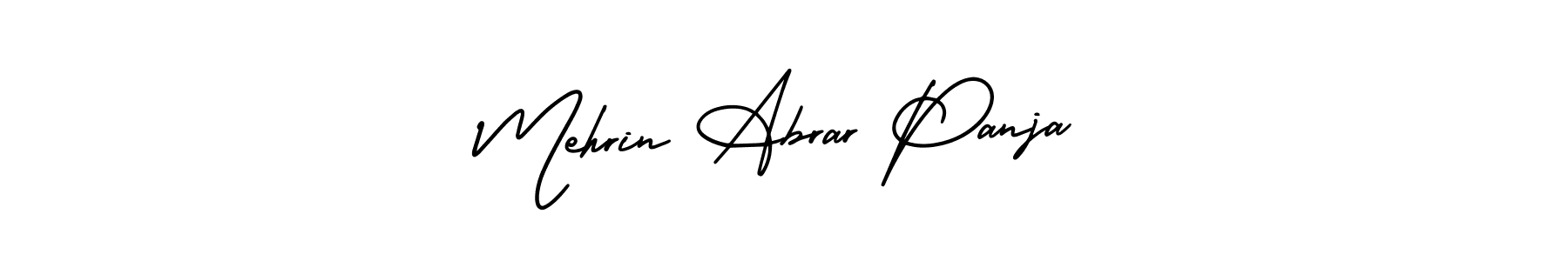 This is the best signature style for the Mehrin Abrar Panja name. Also you like these signature font (AmerikaSignatureDemo-Regular). Mix name signature. Mehrin Abrar Panja signature style 3 images and pictures png