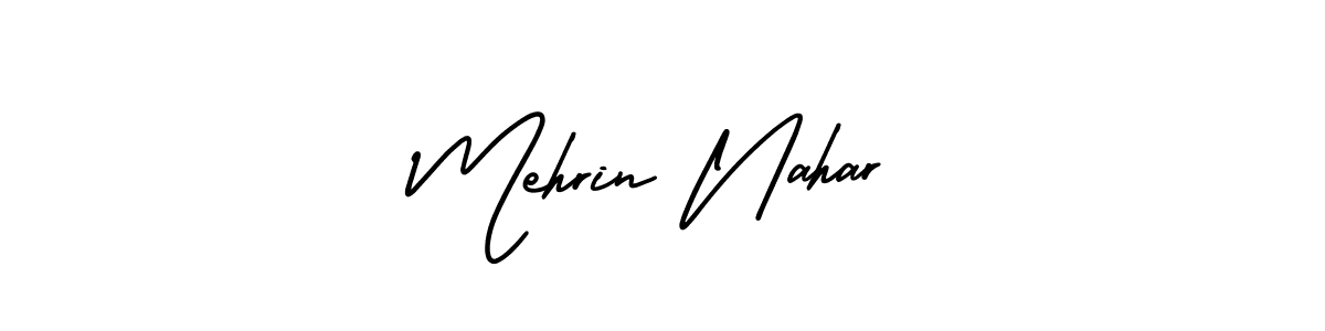 You should practise on your own different ways (AmerikaSignatureDemo-Regular) to write your name (Mehrin Nahar) in signature. don't let someone else do it for you. Mehrin Nahar signature style 3 images and pictures png