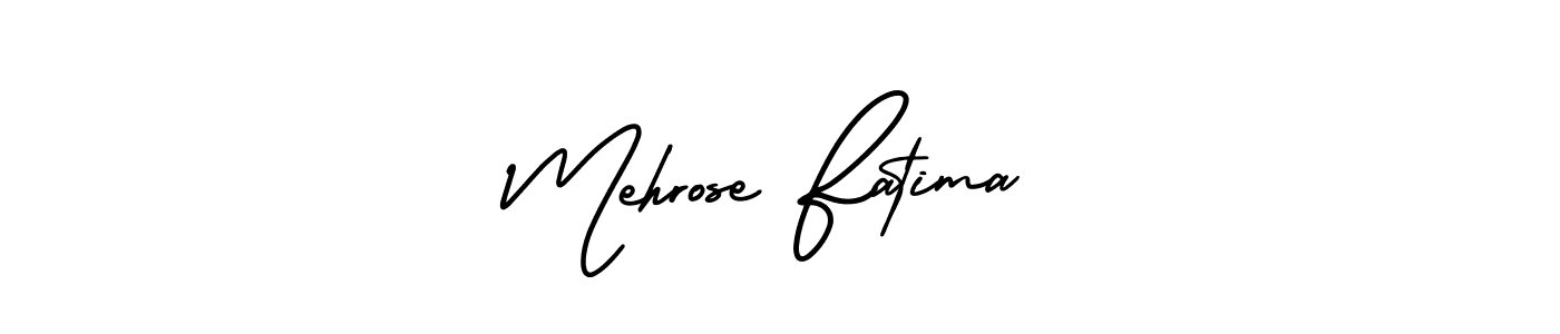This is the best signature style for the Mehrose Fatima name. Also you like these signature font (AmerikaSignatureDemo-Regular). Mix name signature. Mehrose Fatima signature style 3 images and pictures png