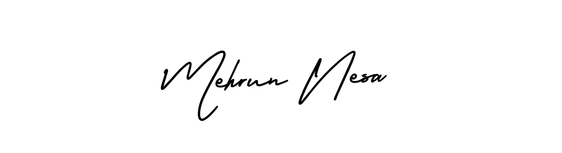 if you are searching for the best signature style for your name Mehrun Nesa. so please give up your signature search. here we have designed multiple signature styles  using AmerikaSignatureDemo-Regular. Mehrun Nesa signature style 3 images and pictures png