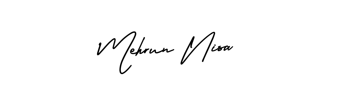 Create a beautiful signature design for name Mehrun Nisa. With this signature (AmerikaSignatureDemo-Regular) fonts, you can make a handwritten signature for free. Mehrun Nisa signature style 3 images and pictures png