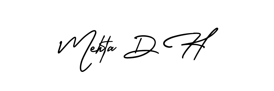 It looks lik you need a new signature style for name Mehta D H. Design unique handwritten (AmerikaSignatureDemo-Regular) signature with our free signature maker in just a few clicks. Mehta D H signature style 3 images and pictures png