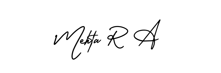 AmerikaSignatureDemo-Regular is a professional signature style that is perfect for those who want to add a touch of class to their signature. It is also a great choice for those who want to make their signature more unique. Get Mehta R A name to fancy signature for free. Mehta R A signature style 3 images and pictures png