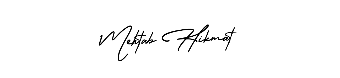 Make a beautiful signature design for name Mehtab Hikmat. With this signature (AmerikaSignatureDemo-Regular) style, you can create a handwritten signature for free. Mehtab Hikmat signature style 3 images and pictures png