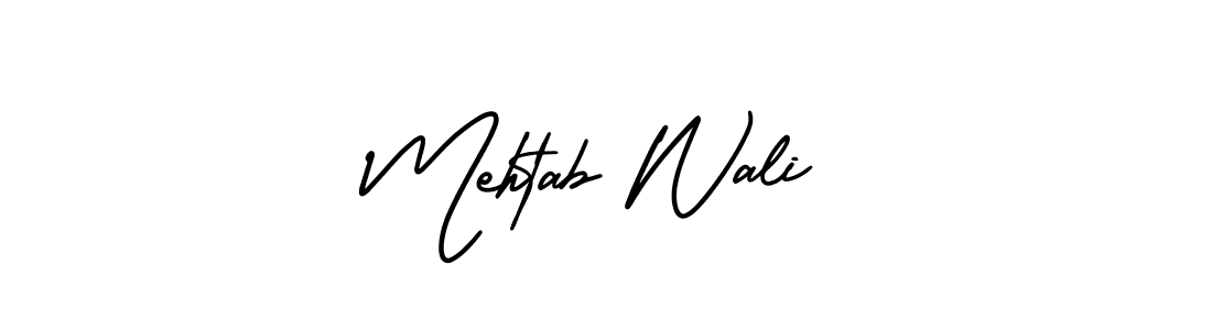 Similarly AmerikaSignatureDemo-Regular is the best handwritten signature design. Signature creator online .You can use it as an online autograph creator for name Mehtab Wali. Mehtab Wali signature style 3 images and pictures png