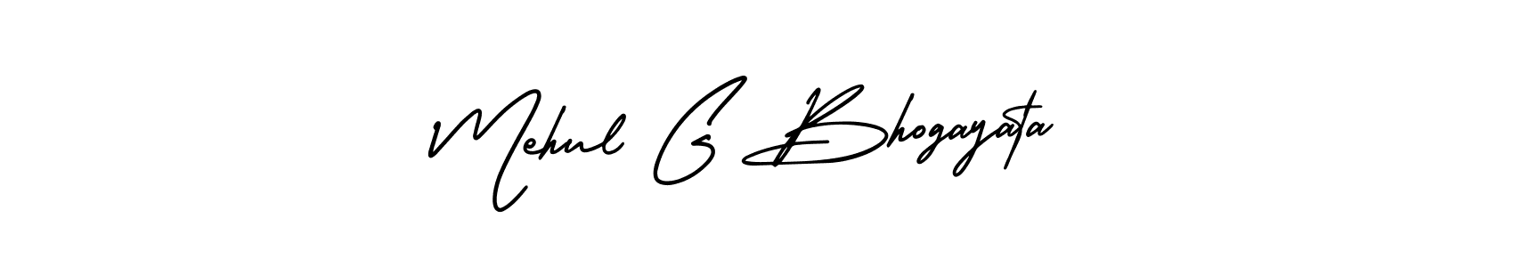 Create a beautiful signature design for name Mehul G Bhogayata. With this signature (AmerikaSignatureDemo-Regular) fonts, you can make a handwritten signature for free. Mehul G Bhogayata signature style 3 images and pictures png
