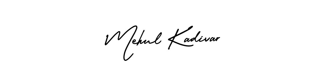 Mehul Kadivar stylish signature style. Best Handwritten Sign (AmerikaSignatureDemo-Regular) for my name. Handwritten Signature Collection Ideas for my name Mehul Kadivar. Mehul Kadivar signature style 3 images and pictures png
