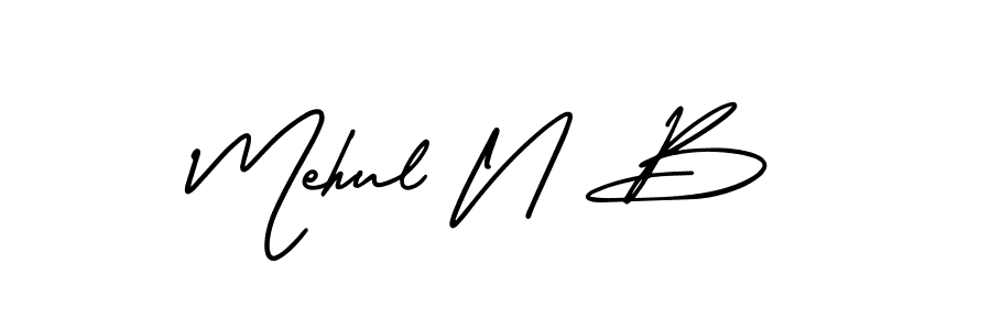 Design your own signature with our free online signature maker. With this signature software, you can create a handwritten (AmerikaSignatureDemo-Regular) signature for name Mehul N B. Mehul N B signature style 3 images and pictures png