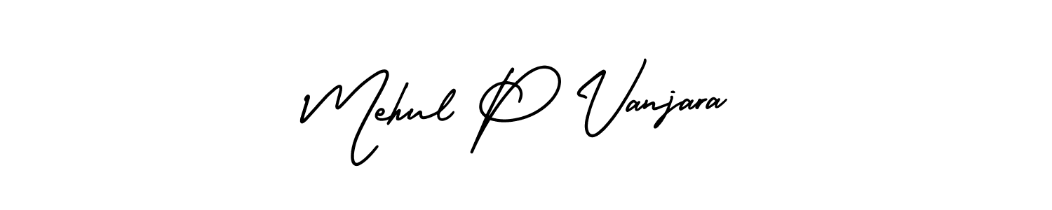 Design your own signature with our free online signature maker. With this signature software, you can create a handwritten (AmerikaSignatureDemo-Regular) signature for name Mehul P Vanjara. Mehul P Vanjara signature style 3 images and pictures png