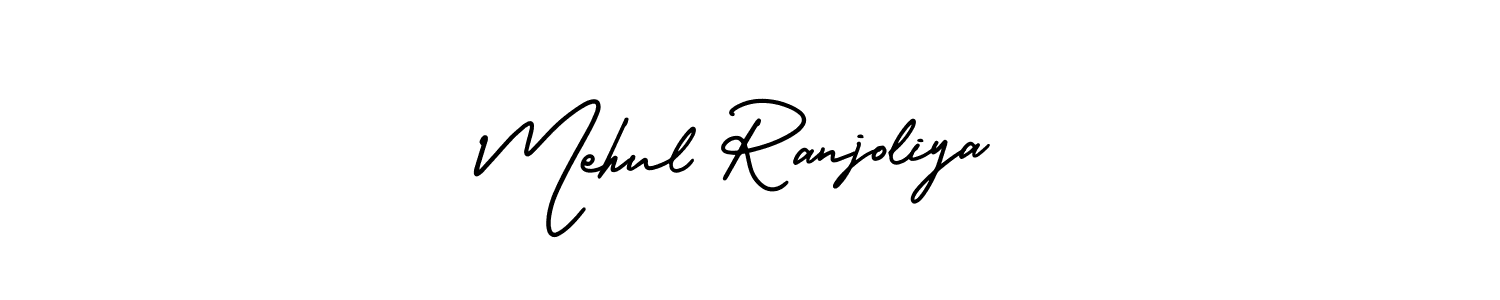 Best and Professional Signature Style for Mehul Ranjoliya. AmerikaSignatureDemo-Regular Best Signature Style Collection. Mehul Ranjoliya signature style 3 images and pictures png