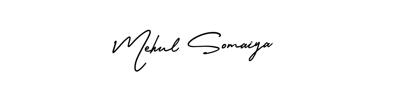 Mehul Somaiya stylish signature style. Best Handwritten Sign (AmerikaSignatureDemo-Regular) for my name. Handwritten Signature Collection Ideas for my name Mehul Somaiya. Mehul Somaiya signature style 3 images and pictures png