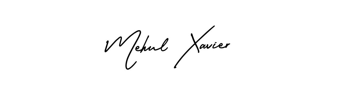 AmerikaSignatureDemo-Regular is a professional signature style that is perfect for those who want to add a touch of class to their signature. It is also a great choice for those who want to make their signature more unique. Get Mehul Xavier name to fancy signature for free. Mehul Xavier signature style 3 images and pictures png