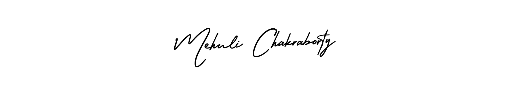 How to Draw Mehuli Chakraborty signature style? AmerikaSignatureDemo-Regular is a latest design signature styles for name Mehuli Chakraborty. Mehuli Chakraborty signature style 3 images and pictures png