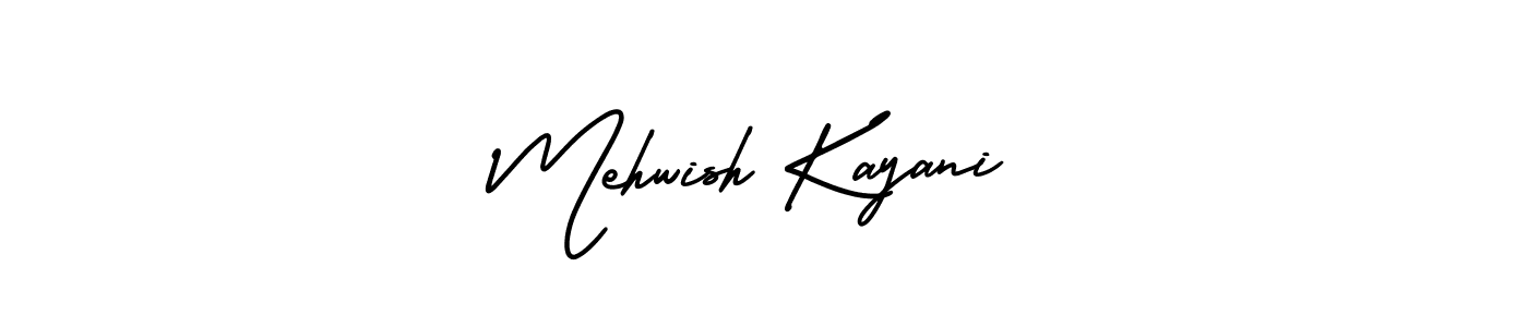 Make a short Mehwish Kayani signature style. Manage your documents anywhere anytime using AmerikaSignatureDemo-Regular. Create and add eSignatures, submit forms, share and send files easily. Mehwish Kayani signature style 3 images and pictures png