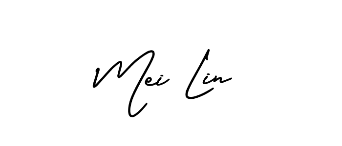 How to make Mei Lin name signature. Use AmerikaSignatureDemo-Regular style for creating short signs online. This is the latest handwritten sign. Mei Lin signature style 3 images and pictures png