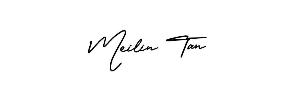 Meilin Tan stylish signature style. Best Handwritten Sign (AmerikaSignatureDemo-Regular) for my name. Handwritten Signature Collection Ideas for my name Meilin Tan. Meilin Tan signature style 3 images and pictures png
