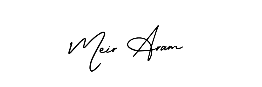 It looks lik you need a new signature style for name Meir Aram. Design unique handwritten (AmerikaSignatureDemo-Regular) signature with our free signature maker in just a few clicks. Meir Aram signature style 3 images and pictures png