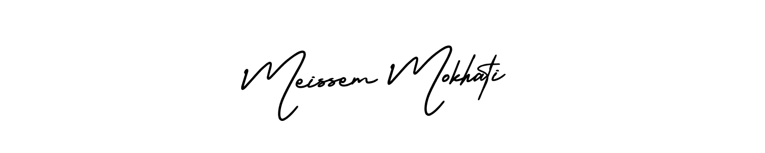 How to make Meissem Mokhati name signature. Use AmerikaSignatureDemo-Regular style for creating short signs online. This is the latest handwritten sign. Meissem Mokhati signature style 3 images and pictures png