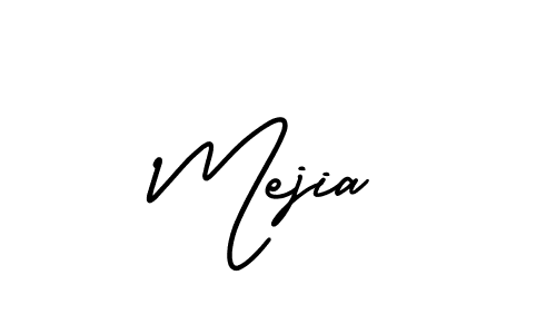 How to make Mejia name signature. Use AmerikaSignatureDemo-Regular style for creating short signs online. This is the latest handwritten sign. Mejia signature style 3 images and pictures png