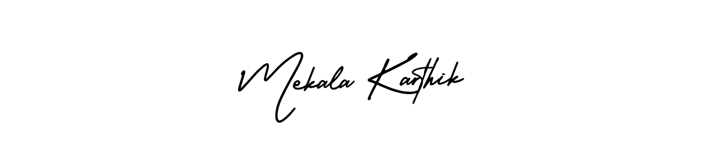 Create a beautiful signature design for name Mekala Karthik. With this signature (AmerikaSignatureDemo-Regular) fonts, you can make a handwritten signature for free. Mekala Karthik signature style 3 images and pictures png