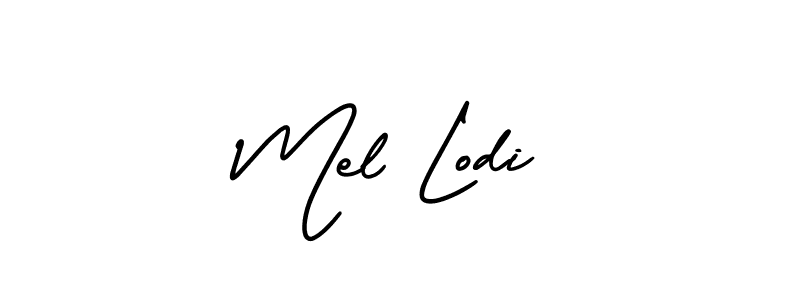 Mel Lodi stylish signature style. Best Handwritten Sign (AmerikaSignatureDemo-Regular) for my name. Handwritten Signature Collection Ideas for my name Mel Lodi. Mel Lodi signature style 3 images and pictures png