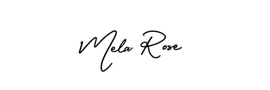 It looks lik you need a new signature style for name Mela Rose. Design unique handwritten (AmerikaSignatureDemo-Regular) signature with our free signature maker in just a few clicks. Mela Rose signature style 3 images and pictures png