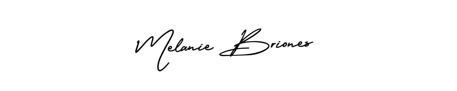 Create a beautiful signature design for name Melanie Briones. With this signature (AmerikaSignatureDemo-Regular) fonts, you can make a handwritten signature for free. Melanie Briones signature style 3 images and pictures png