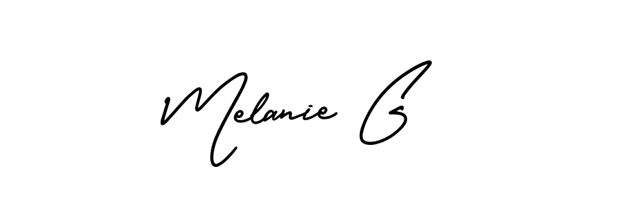 You should practise on your own different ways (AmerikaSignatureDemo-Regular) to write your name (Melanie G) in signature. don't let someone else do it for you. Melanie G signature style 3 images and pictures png