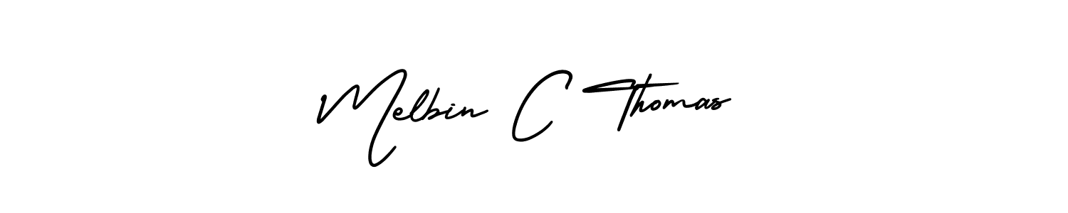 Melbin C Thomas stylish signature style. Best Handwritten Sign (AmerikaSignatureDemo-Regular) for my name. Handwritten Signature Collection Ideas for my name Melbin C Thomas. Melbin C Thomas signature style 3 images and pictures png