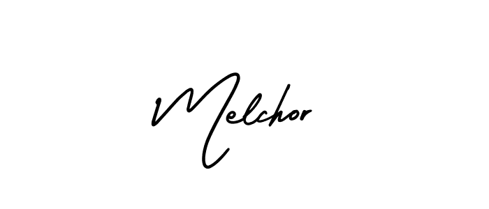 The best way (AmerikaSignatureDemo-Regular) to make a short signature is to pick only two or three words in your name. The name Melchor include a total of six letters. For converting this name. Melchor signature style 3 images and pictures png