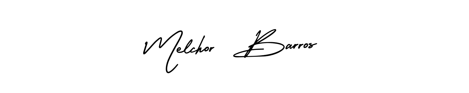 This is the best signature style for the Melchor  Barros name. Also you like these signature font (AmerikaSignatureDemo-Regular). Mix name signature. Melchor  Barros signature style 3 images and pictures png