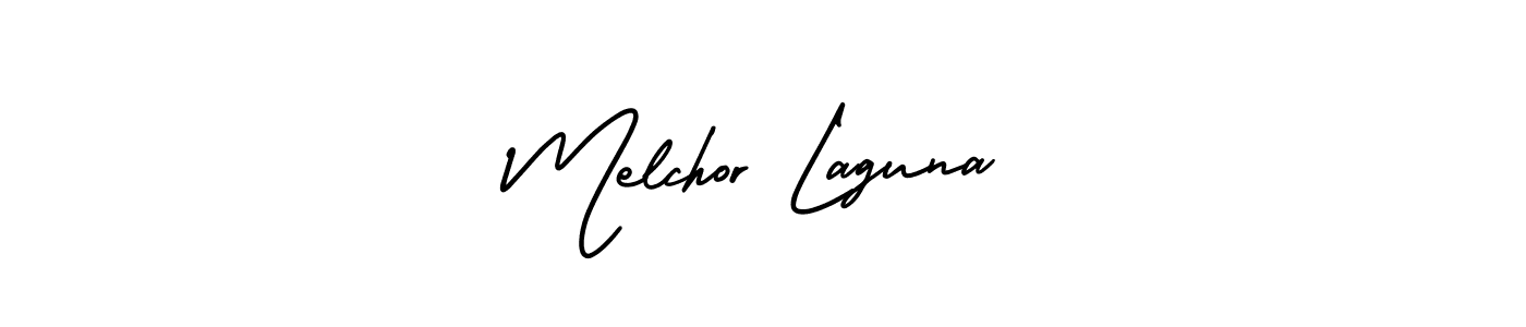 Use a signature maker to create a handwritten signature online. With this signature software, you can design (AmerikaSignatureDemo-Regular) your own signature for name Melchor Laguna. Melchor Laguna signature style 3 images and pictures png