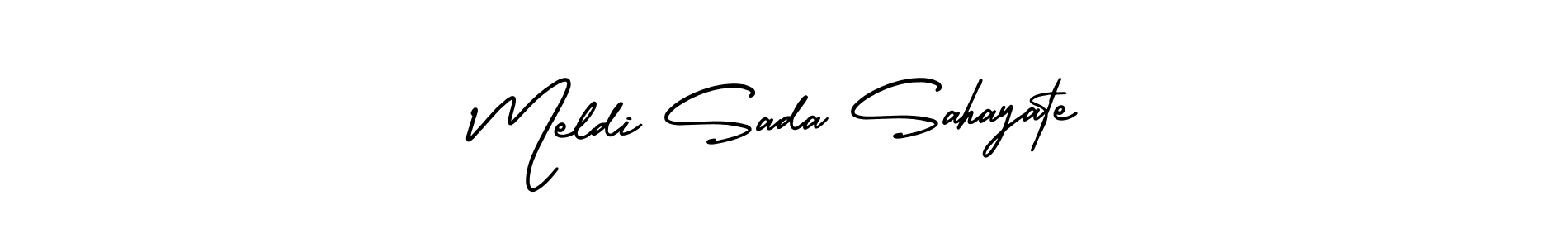 Design your own signature with our free online signature maker. With this signature software, you can create a handwritten (AmerikaSignatureDemo-Regular) signature for name Meldi Sada Sahayate. Meldi Sada Sahayate signature style 3 images and pictures png