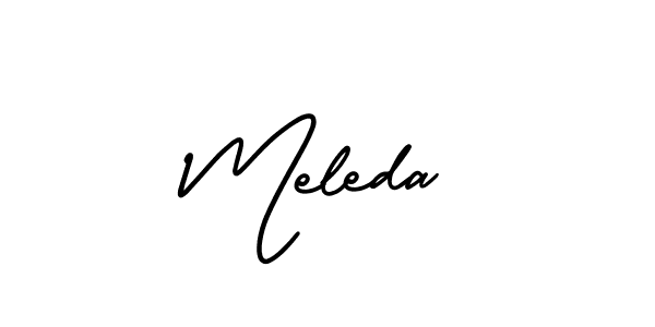 Make a beautiful signature design for name Meleda. With this signature (AmerikaSignatureDemo-Regular) style, you can create a handwritten signature for free. Meleda signature style 3 images and pictures png