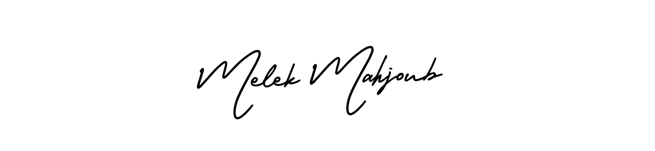 AmerikaSignatureDemo-Regular is a professional signature style that is perfect for those who want to add a touch of class to their signature. It is also a great choice for those who want to make their signature more unique. Get Melek Mahjoub name to fancy signature for free. Melek Mahjoub signature style 3 images and pictures png