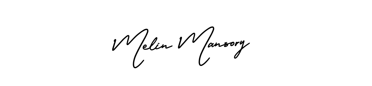 The best way (AmerikaSignatureDemo-Regular) to make a short signature is to pick only two or three words in your name. The name Melin Mansory include a total of six letters. For converting this name. Melin Mansory signature style 3 images and pictures png