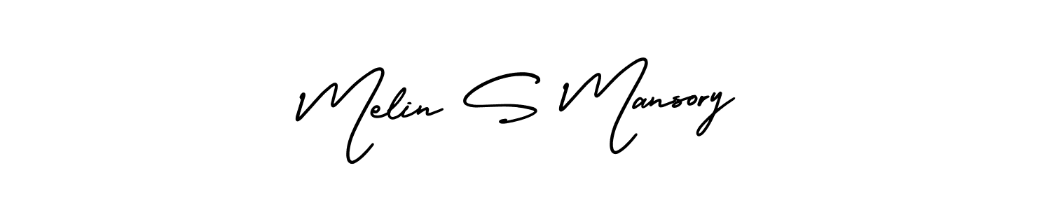 if you are searching for the best signature style for your name Melin S Mansory. so please give up your signature search. here we have designed multiple signature styles  using AmerikaSignatureDemo-Regular. Melin S Mansory signature style 3 images and pictures png