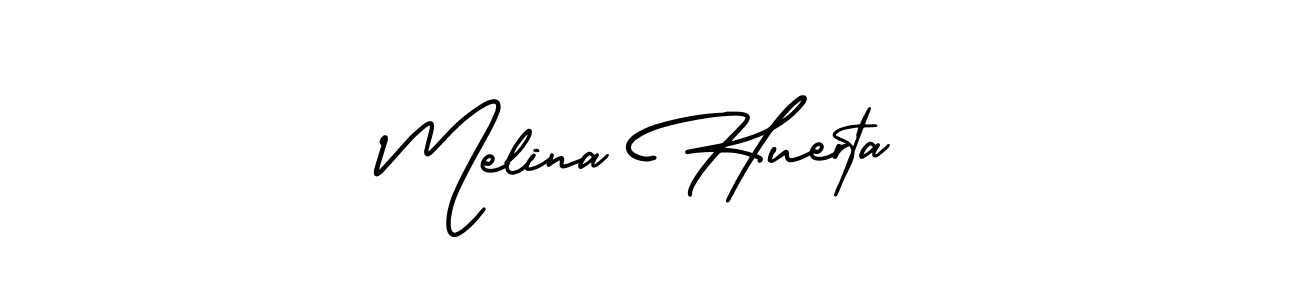 Make a beautiful signature design for name Melina Huerta. With this signature (AmerikaSignatureDemo-Regular) style, you can create a handwritten signature for free. Melina Huerta signature style 3 images and pictures png