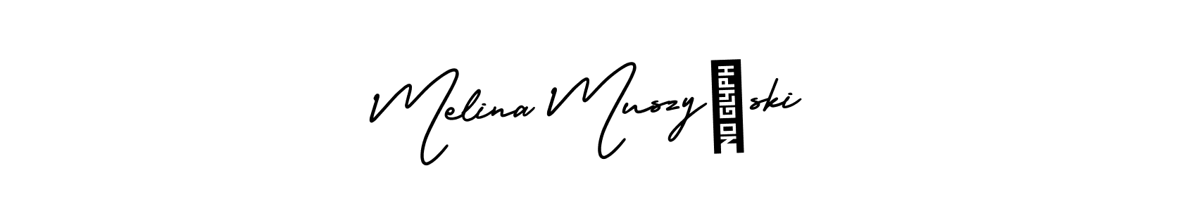 How to Draw Melina Muszyński signature style? AmerikaSignatureDemo-Regular is a latest design signature styles for name Melina Muszyński. Melina Muszyński signature style 3 images and pictures png